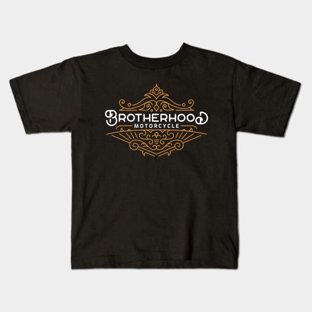 Brotherhood Motorcycle 3 Kids T-Shirt by VEKTORKITA